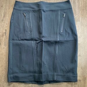 Brand New! Ann Taylor Black skirt with leather piping - Size 4